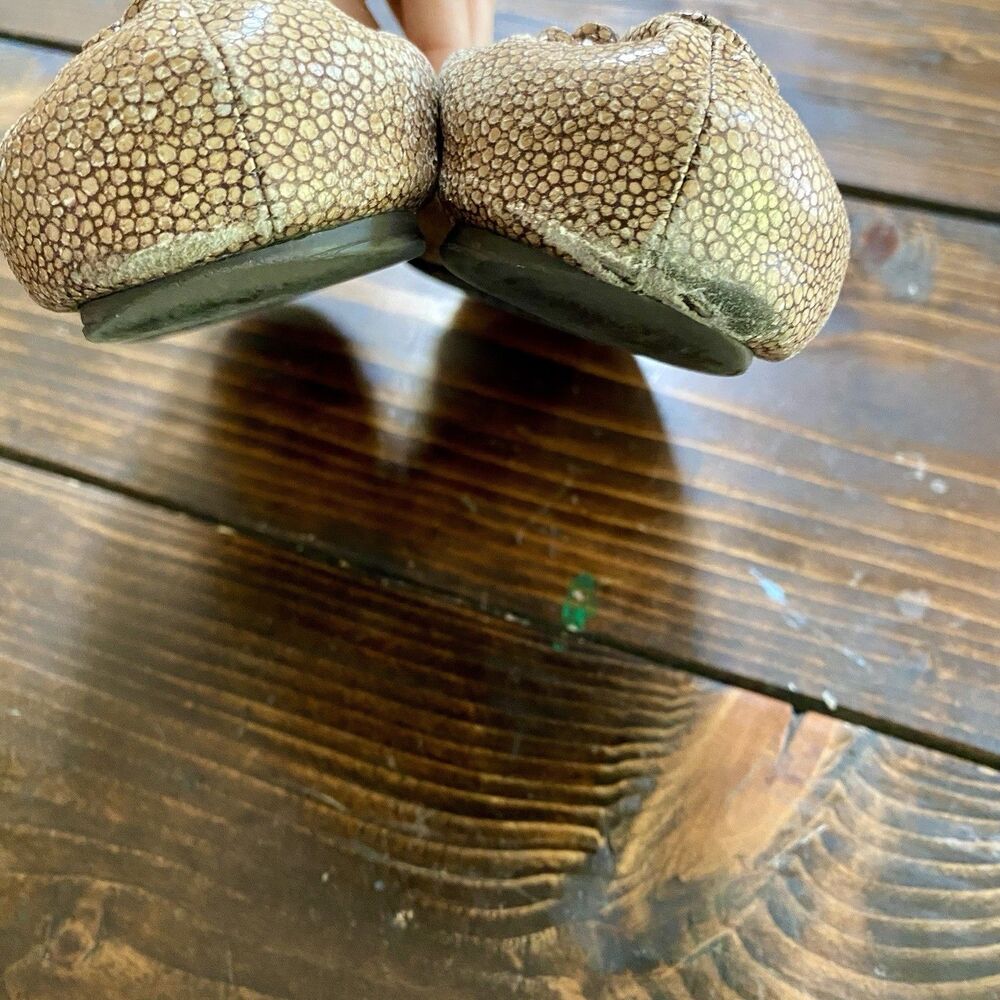 Tory Burch "Reva" Coconut Brown Stingray Leather Ballet Flat - Size 7 - Picture 6 of 6